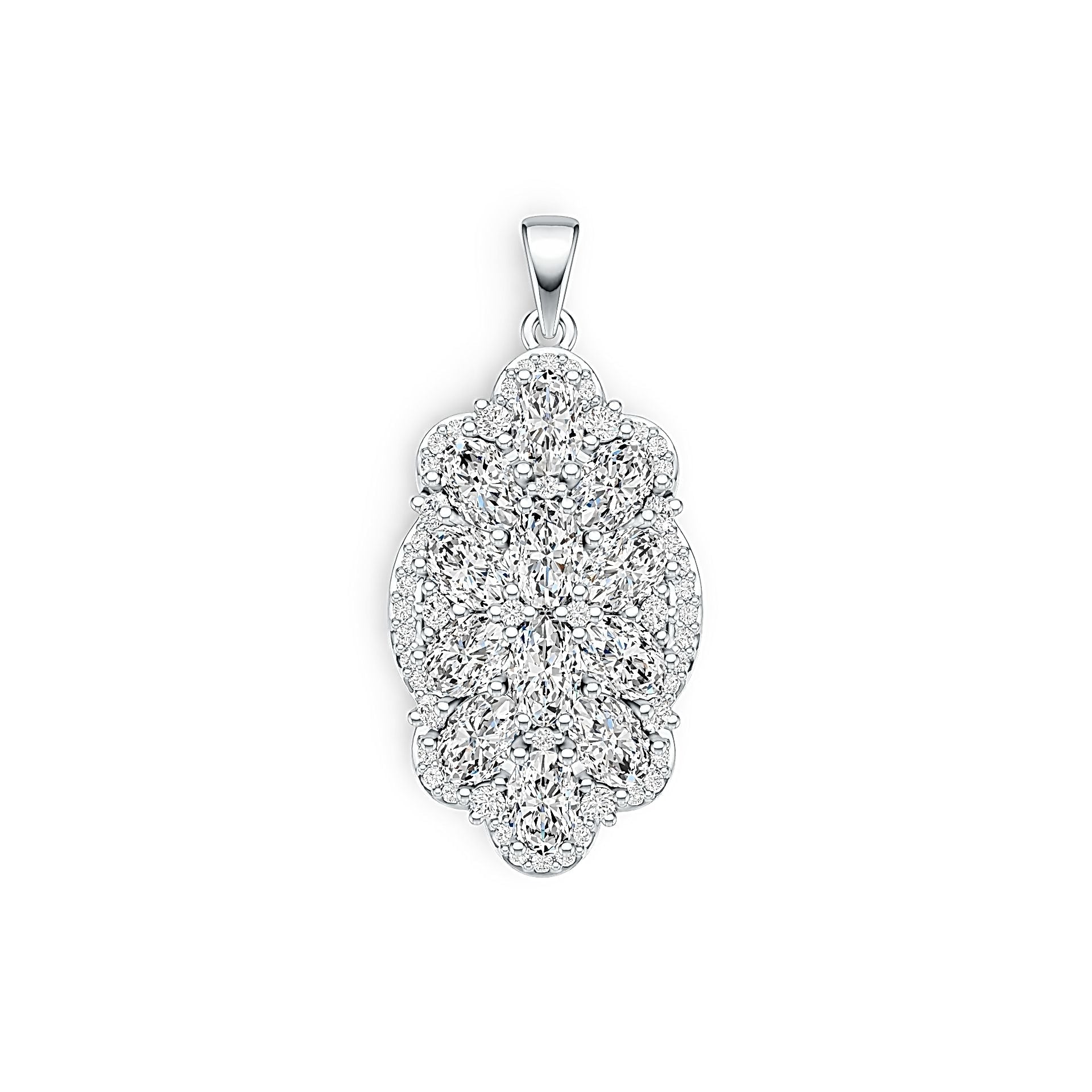18K Gold Semi Mount Pendant Setting Oval OV 6X4mm Diamond Accent DHJ
