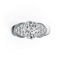 Sterling Silver Semi Mount Ring Setting Oval OV 10X8mm DHJ