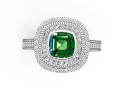 Sterling Silver Semi Mount Ring Setting Cushion CU 7X7mm Halo DHJ