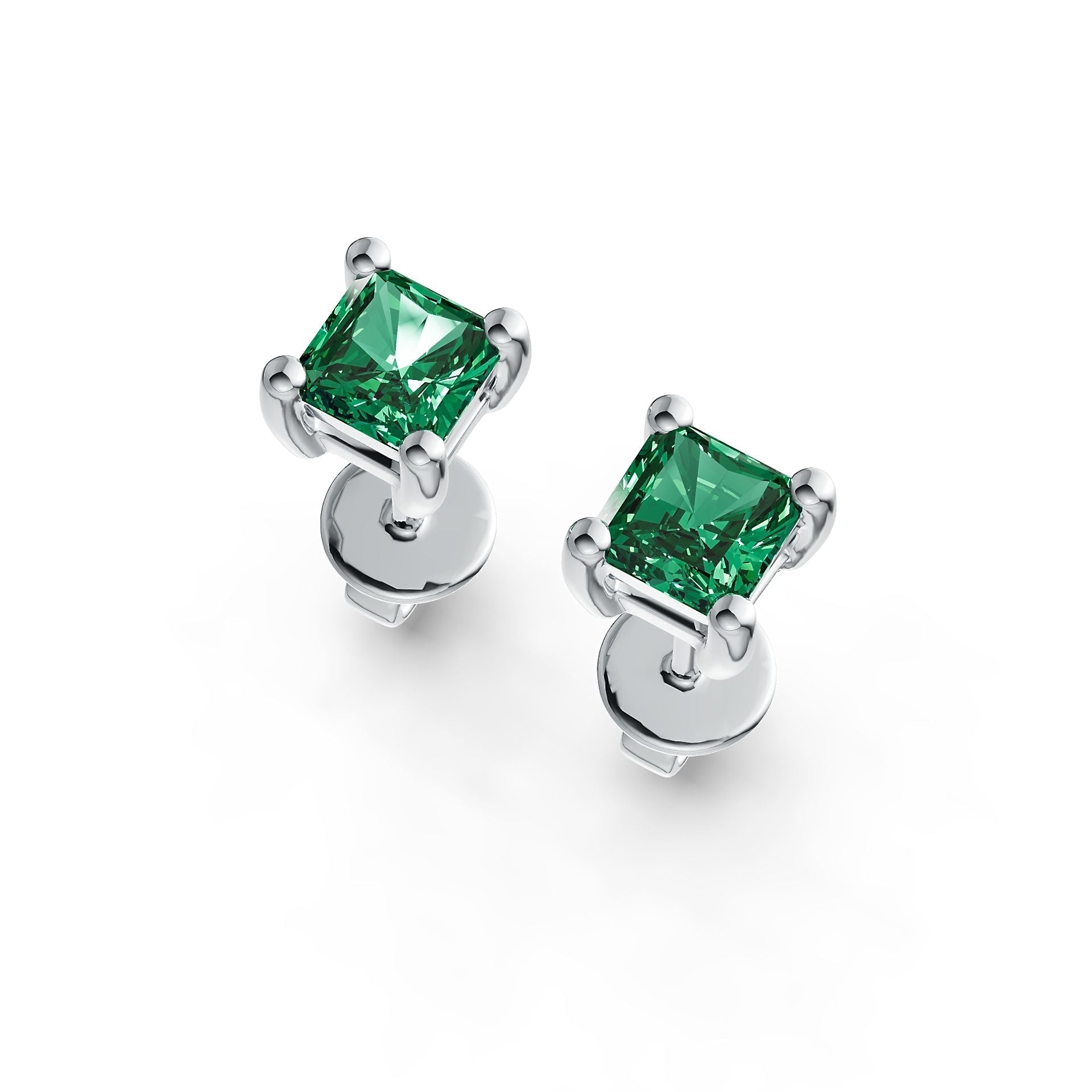 10K Gold Semi Mount Earrings Setting Princess SQ 4X4mm Simple Stud DHJ
