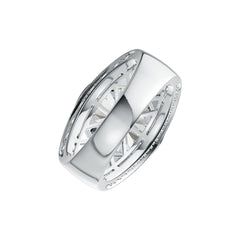 Sterling Silver Semi Mount Ring Setting Round RD 14x14mm DHJ