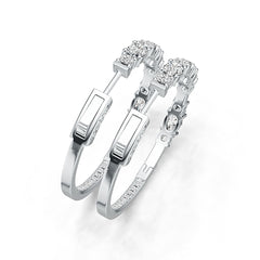 Platinum Semi Mount Earrings Setting Oval OV 6X4mm Diamond Accent DHJ