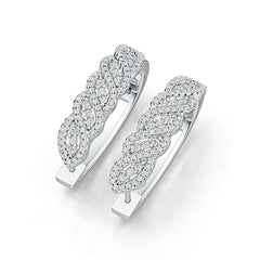 18K Gold Semi Mount Earrings Setting Round RD 1.5mm Diamond Accent DHJ