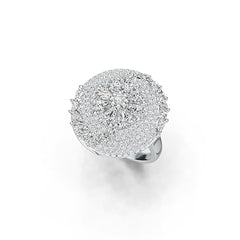 14K Gold Cluster Cocktail Ring with White Topaz or Moissanite Diamond Accent DHJ