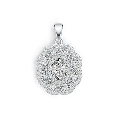 Sterling Silver Semi Mount Pendant Setting Oval OV 7X5mm with White Topaz DHJ