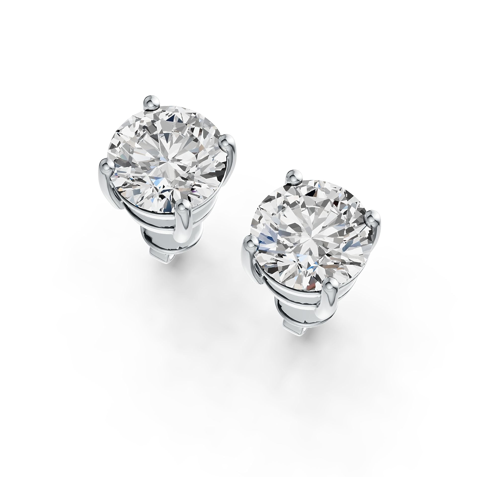 Platinum Semi Mount Earrings Setting Round RD 8x8mm DHJ