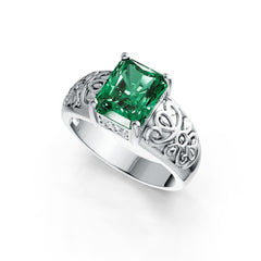 Platinum Semi Mount Ring Setting Emerald OCT 10X8mm Vintage-Inspired Filigree DHJ