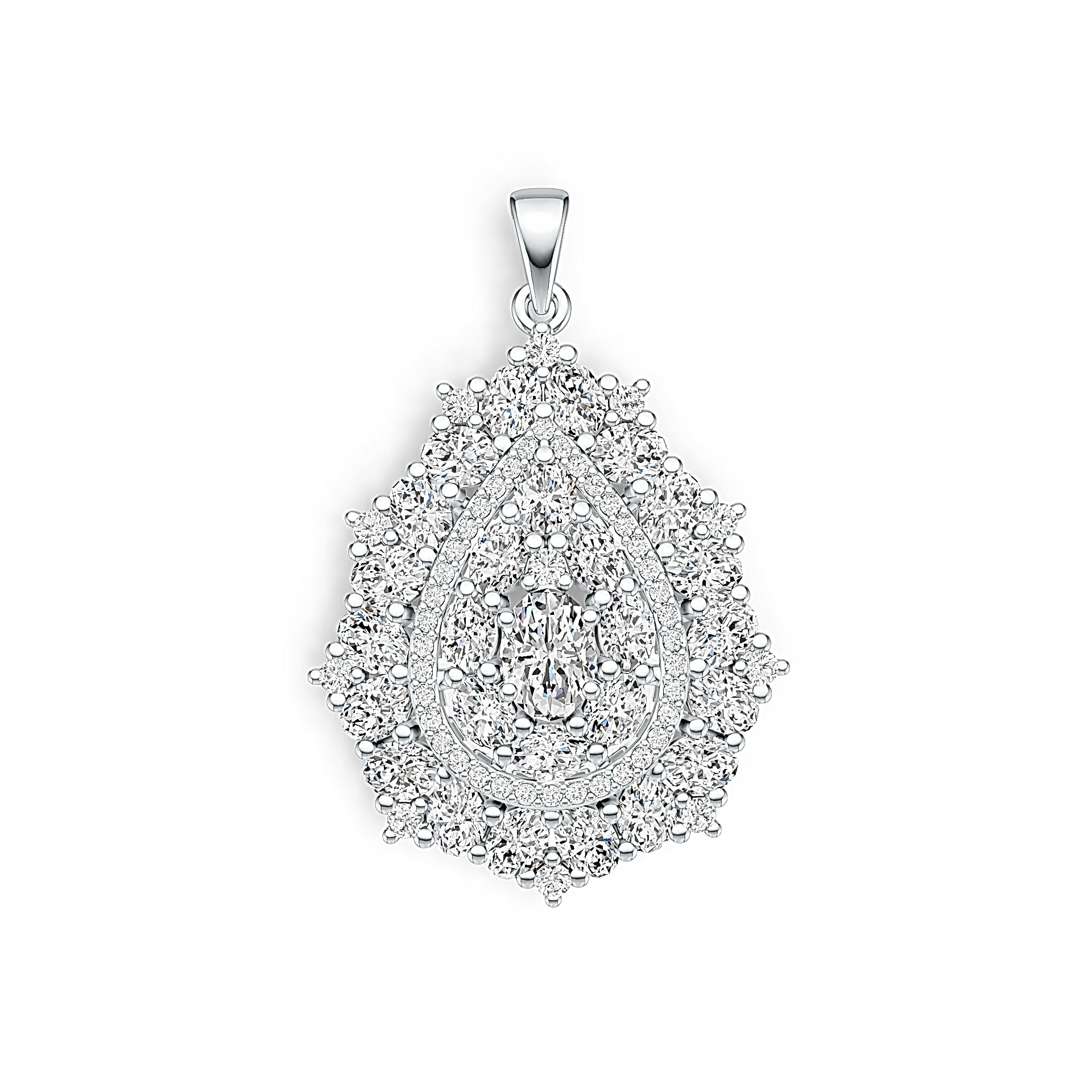 Sterling Silver Semi Mount Pendant Setting Oval OV 7X5mm with White Topaz DHJ