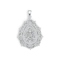 Sterling Silver Semi Mount Pendant Setting Oval OV 7X5mm with White Topaz DHJ