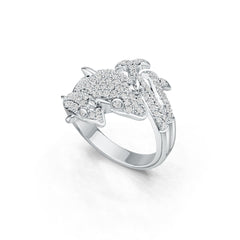 14K Gold Ring with or Moissanite Dolphin Theme Diamond Accent DHJ
