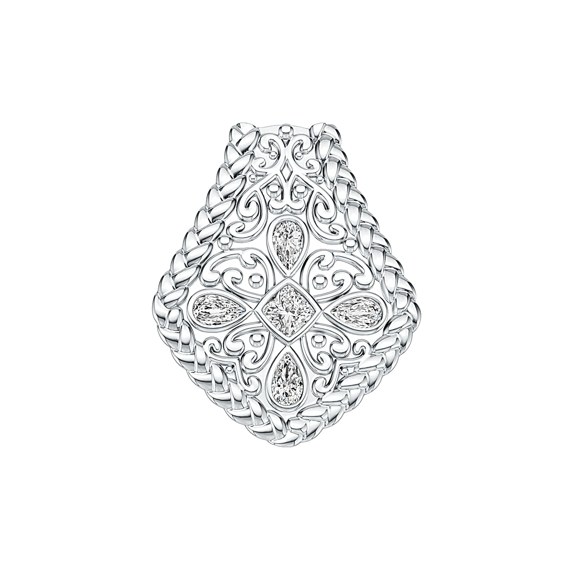 Platinum Semi Mount Pendant Setting Pear PE 5X3mm DHJ