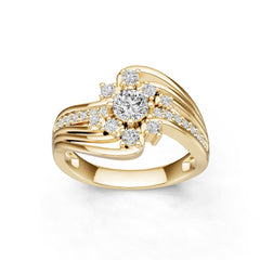 18K Gold Semi Mount Ring Setting Round Ro 5x5mm Diamond Accent Syz Jewelry