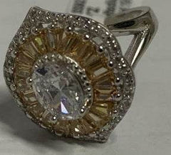 Platinum Semi Mount Ring Setting Oval OV 8X6mm Diamond Accent DHJ