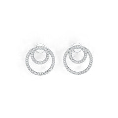 14K Gold Semi Mount Earrings Setting Round RD 1.0mm Diamond Accent DHJ