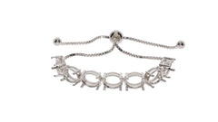 Platinum Semi Mount Bracelet Setting Oval OV 9x7mm Syzjewelry