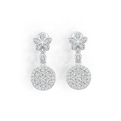 18K Gold Semi Mount Earrings Setting Round RD 2.5mm Diamond Accent DHJ