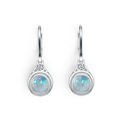 Sterling Silver Semi Mount Earrings Setting Round RD 6x6mm Cabochon DHJ