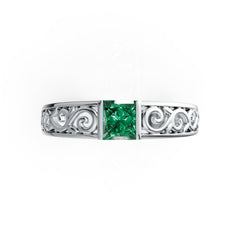 Sterling Silver Semi Mount Ring Setting Princess SQ 5.5X5.5mm DHJ