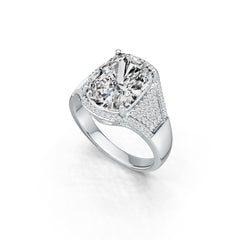 14K Gold Semi Mount Ring Setting Cushion CU 14X10mm Diamond Accent DHJ