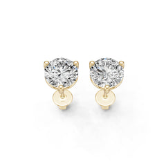 14K Gold Semi Mount Earrings Setting Round Ro 6x6mm Diamond Accent Syz Jewelry
