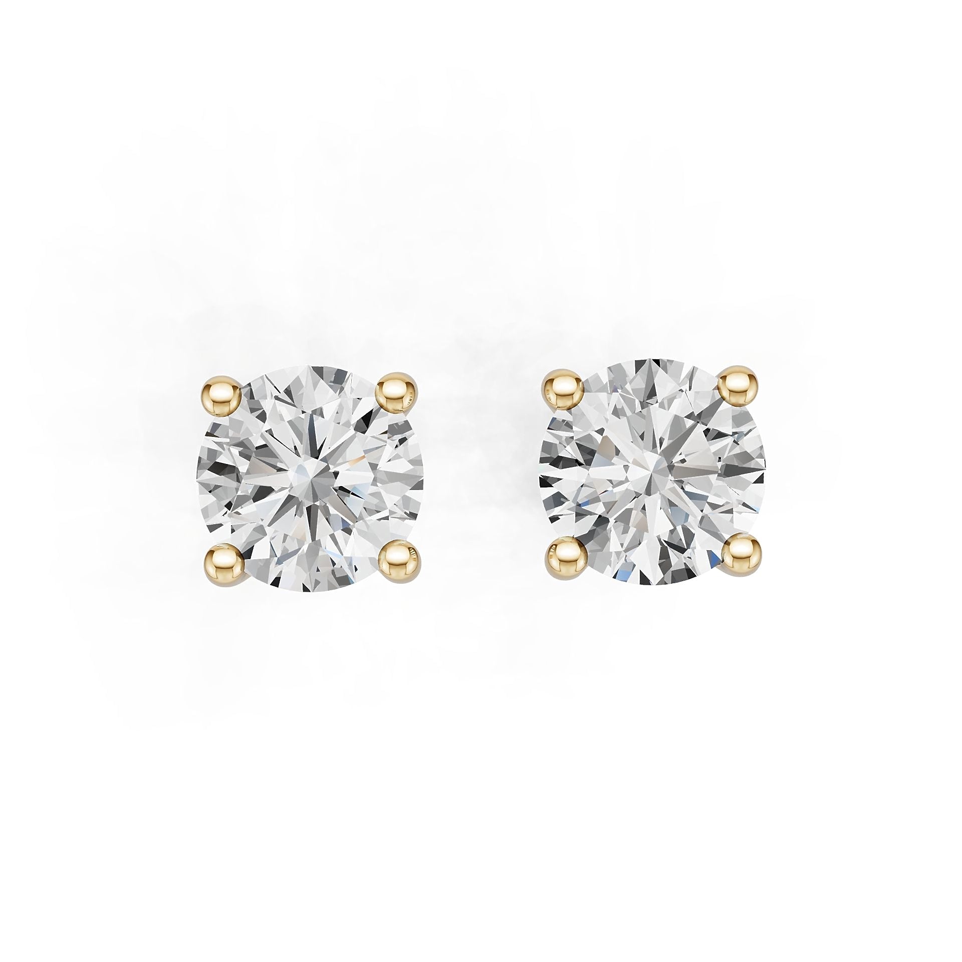 18K Gold Semi Mount Earrings Setting Round Ro 6x6mm Diamond Accent Syz Jewelry