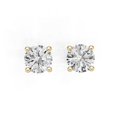 18K Gold Semi Mount Earrings Setting Round Ro 6x6mm Diamond Accent Syz Jewelry