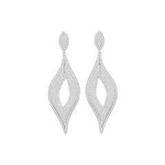 Sterling Silver Drop Chandelier Earrings with White Topaz or Moissanite DHJ