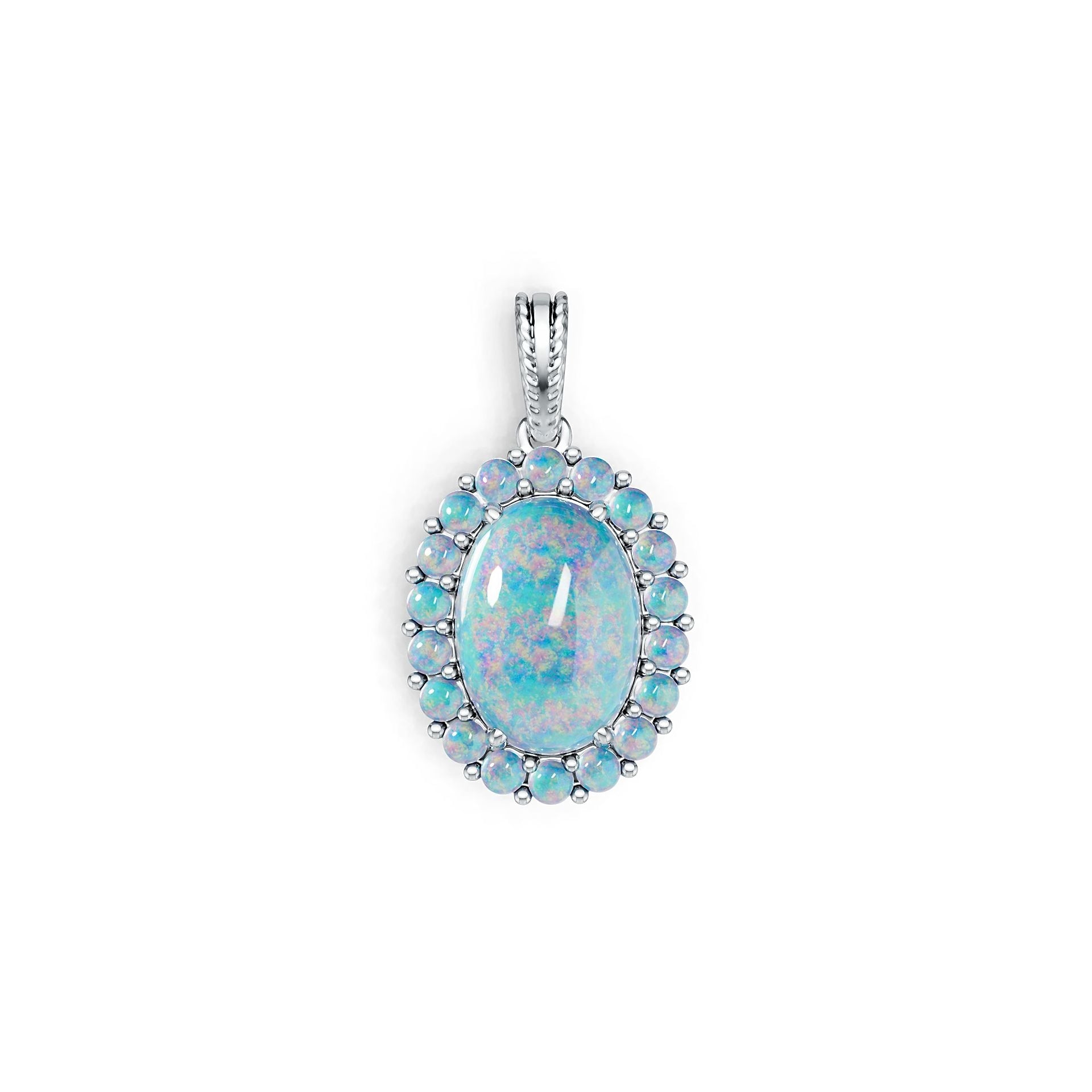 Sterling Silver Semi Mount Pendant Setting Oval OV 14x10mm Cabochon Syzjewelry