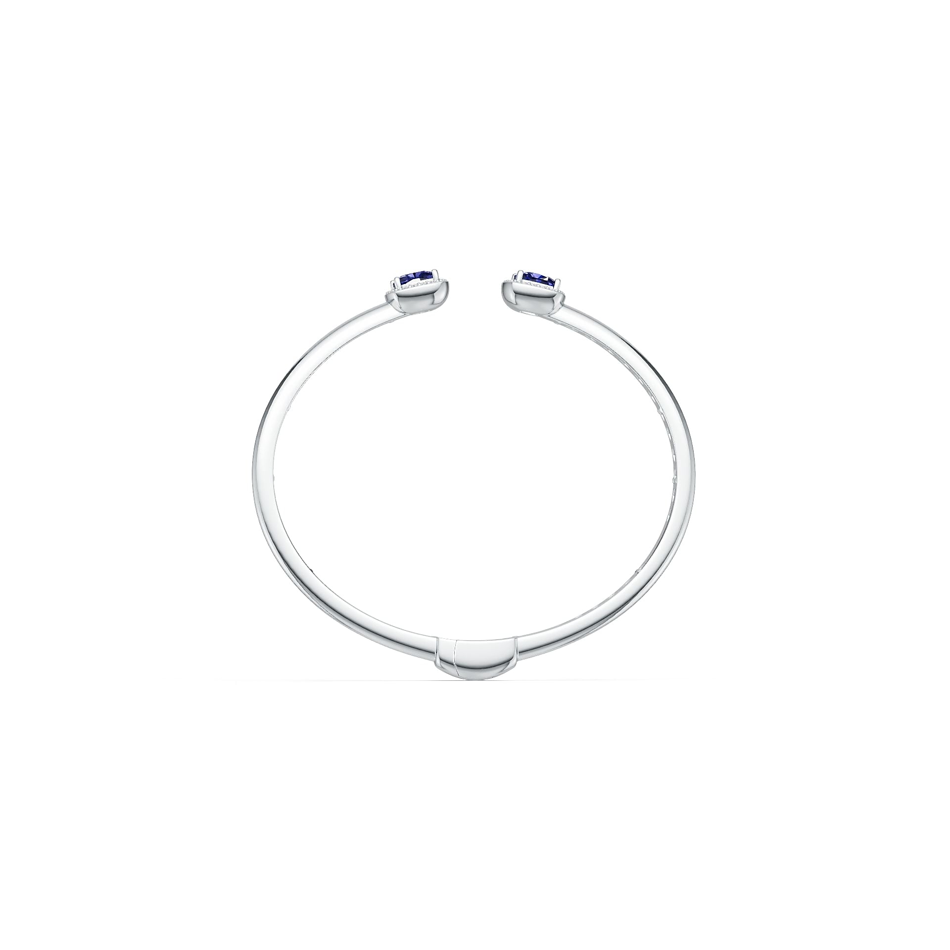 18K Gold Semi Mount Bangle Setting Cushion Cu 7x7mm Diamond Accent Syzjewelry