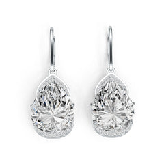 Sterling Silver Semi Mount Earrings Setting Pear PE 14X12mm DHJ