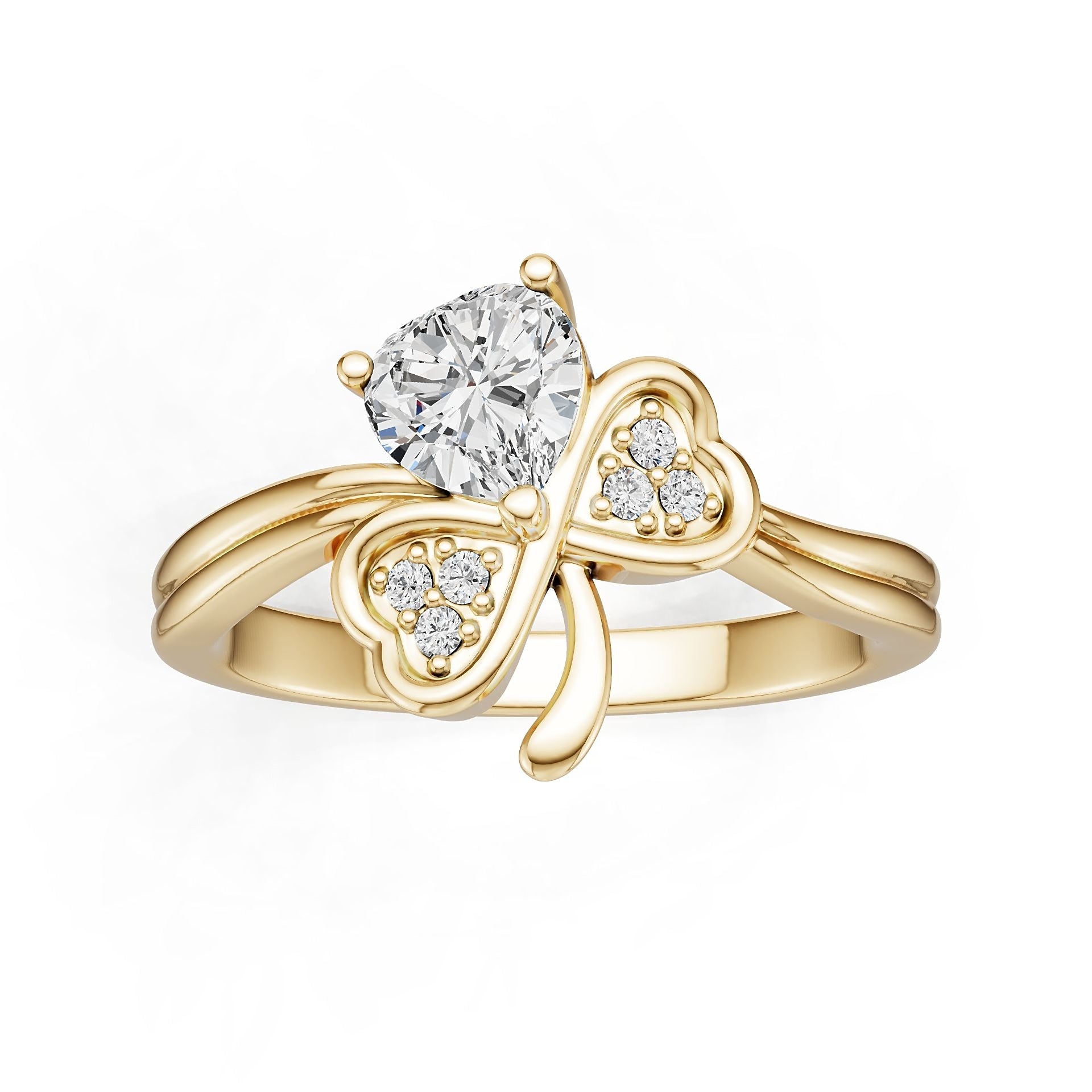 10K Gold Semi Mount Ring Setting Heart He 6x6mm Syz Jewelry