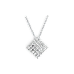 Sterling Silver Cluster Pendant with White Topaz or Moissanite Syzjewelry