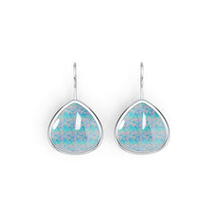 Platinum Semi Mount Earrings Setting Pear 18X18mm Cabochon DHJ