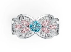 Sterling Silver Semi Mount Ring Setting Round RD 5x5mm MQ 5x2mm DHJ