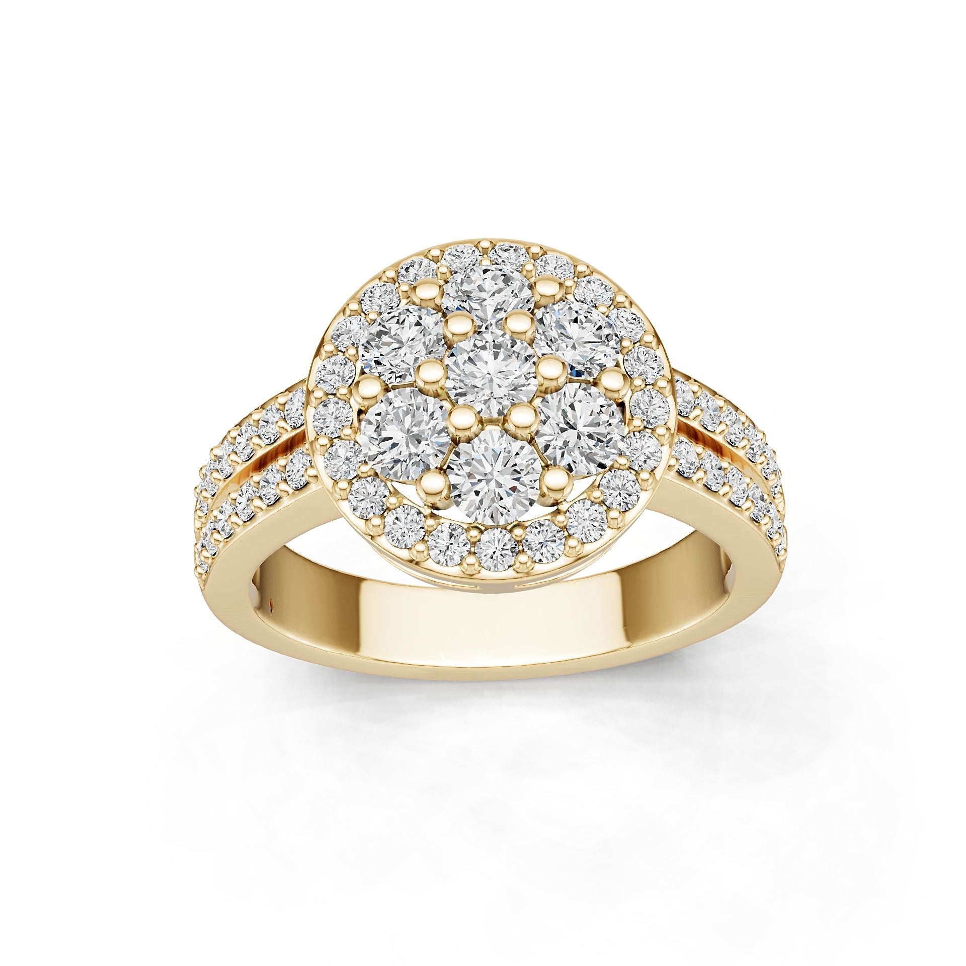 14K Gold Semi Mount Ring Setting Round Ro 3x3mm Diamond Accent Syz Jewelry