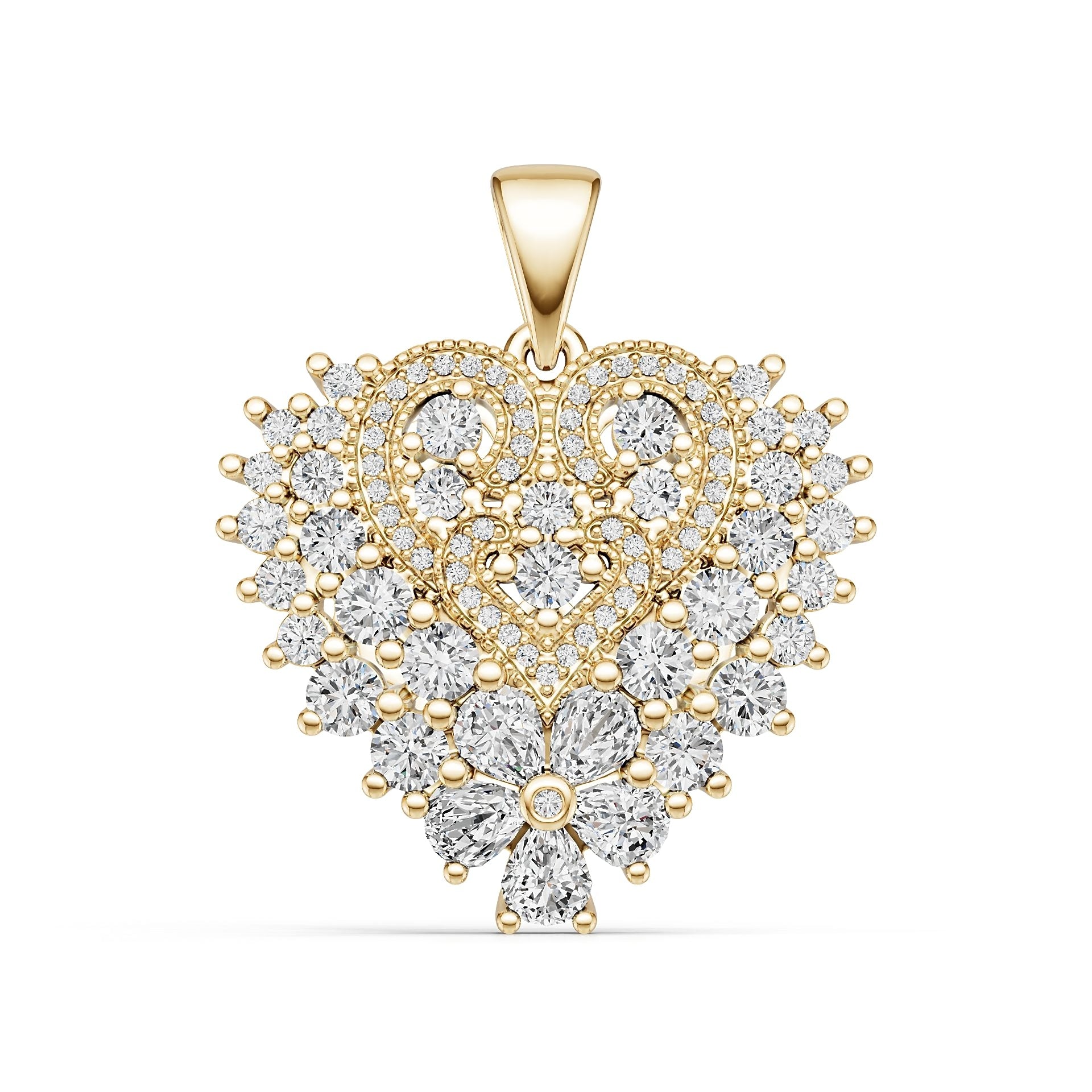 10K Gold Semi Mount Pendant Setting Pear Pe 4x3mm Moissanite Accent Syz Jewelry