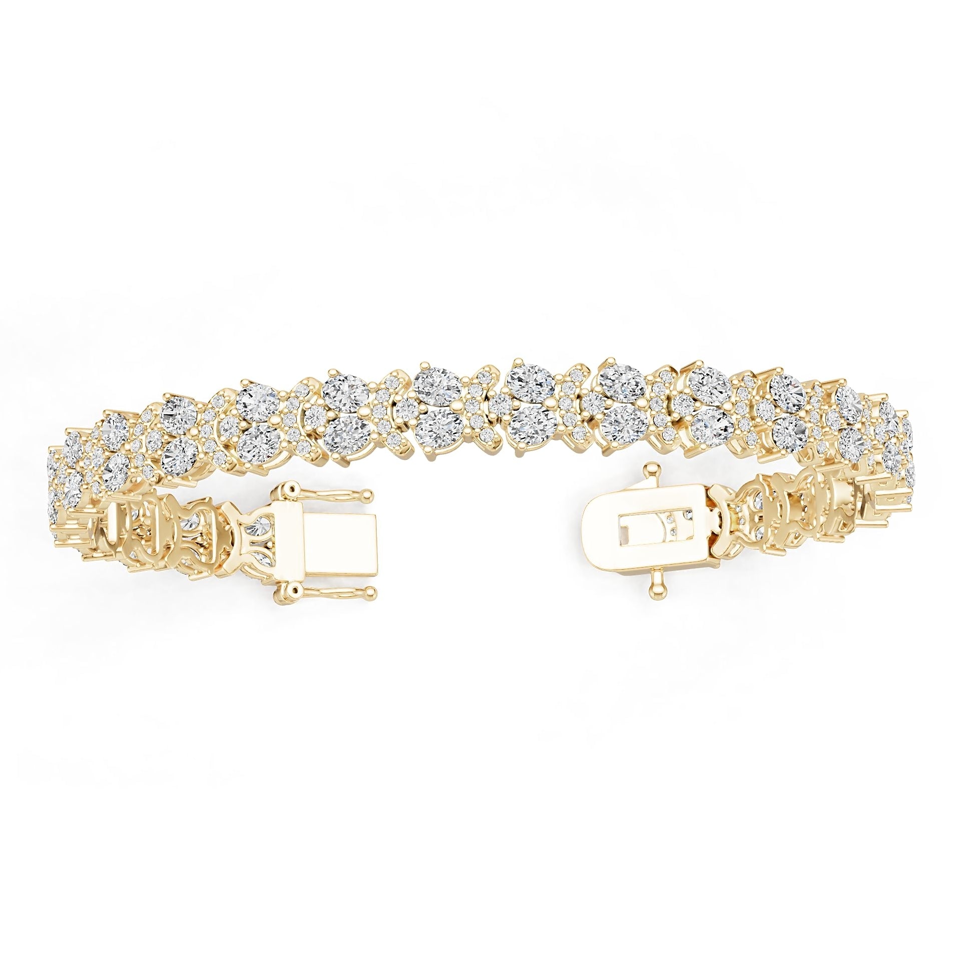10K Gold Semi Mount Bracelet Setting Oval Ov 4x3mm Moissanite Accent Syz Jewelry
