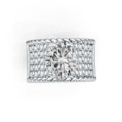 Sterling Silver Semi Mount Ring Setting Oval OV 12X10mm DHJ
