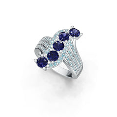 10K Gold Semi Mount Ring Setting Round RD 4.5x4.5mm with White Topaz Moissanite Accent DHJ