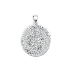 Sterling Silver Cluster Pendant with White Topaz or Moissanite DHJ