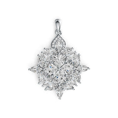Sterling Silver Semi Mount Pendant Setting Trillion TR 6X6mm MQ 6X3mm DHJ