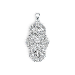Platinum Semi Mount Pendant Setting Pear PE 9X6mm Diamond Accent DHJ
