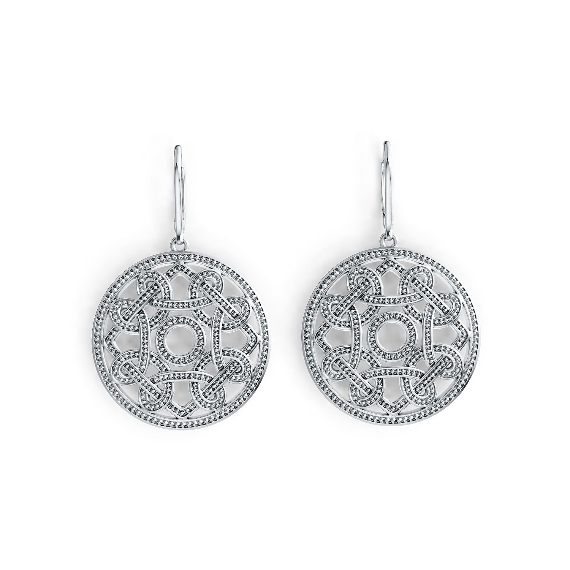 Sterling Silver Semi Mount Earrings Setting Round RD 6x6mm DHJ