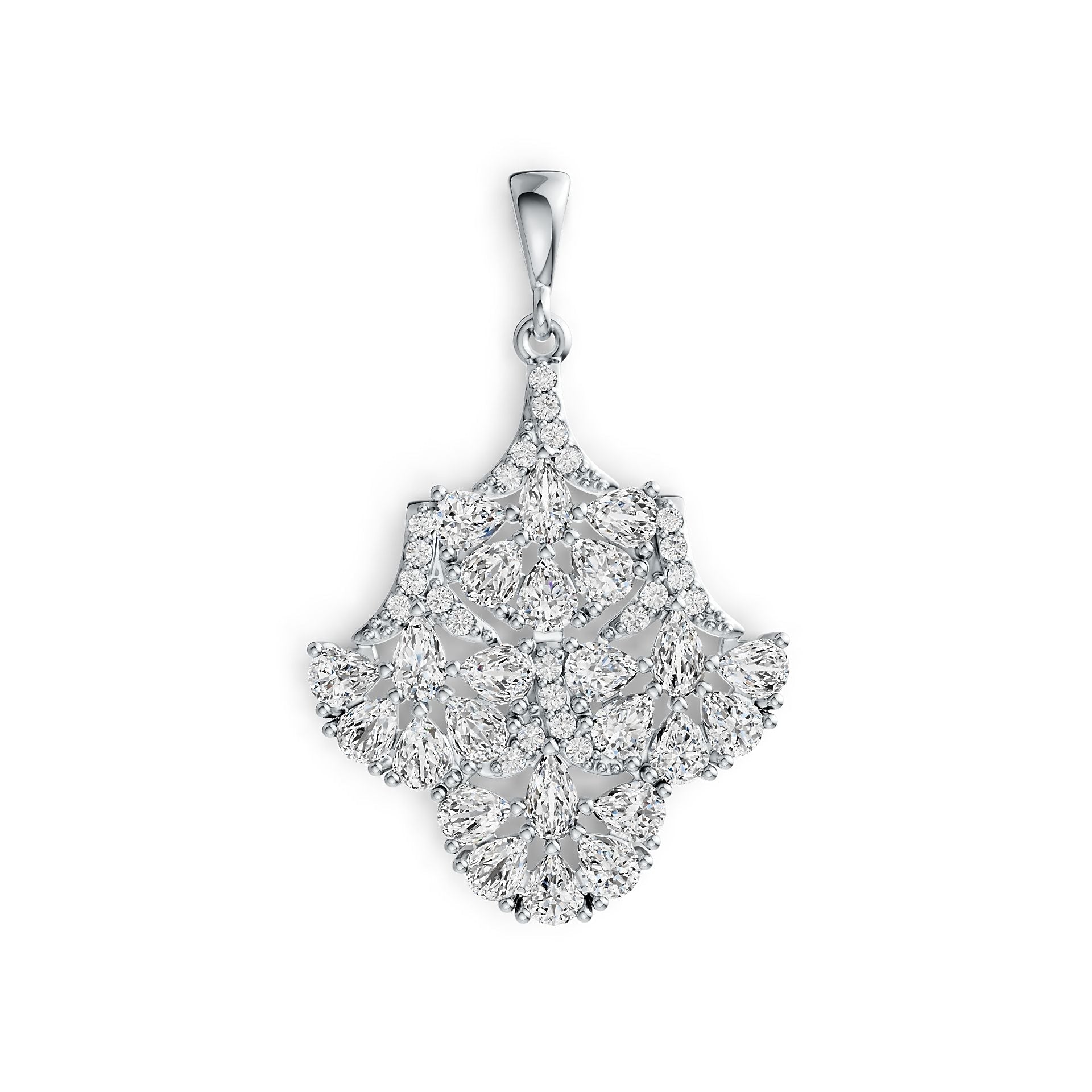 Platinum Semi Mount Pendant Setting Pear PE 4x3mm PE 5x3mm Diamond Accent DHJ