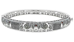 14K Gold Semi Mount Bracelet Setting Round RD 1.5mm Diamond Accent DHJ