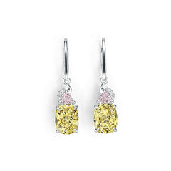 14K Gold Semi Mount Earrings Setting Cushion CU 9X7mm TRI 4X4mm Diamond Accent DHJ