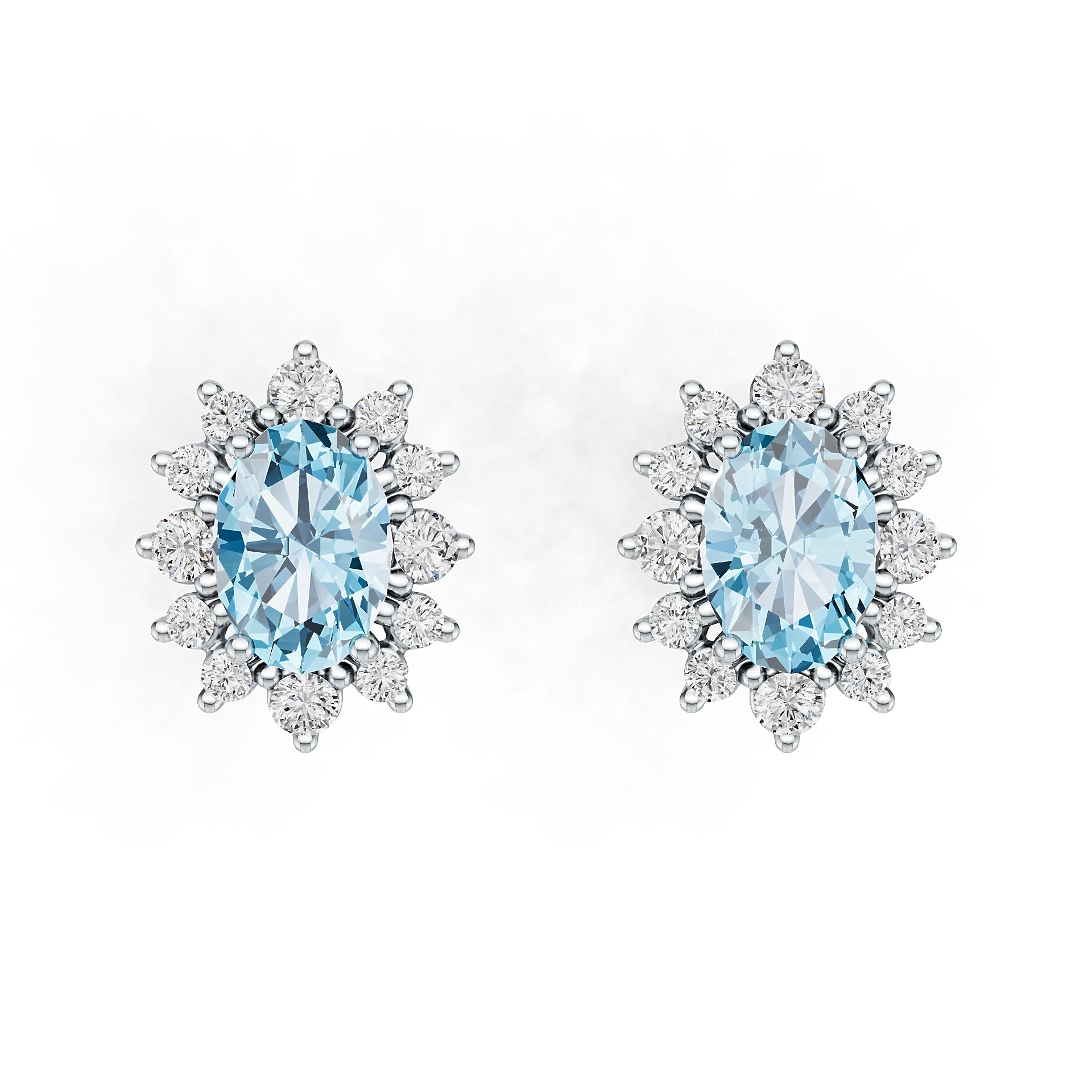10K Gold Semi Mount Earrings Setting Oval Ov 7x5mm Moissanite Accent Syz Jewelry