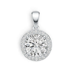 Sterling Silver Semi Mount Pendant Setting Round RD 10X10mm Halo White Topaz Syzjewelry