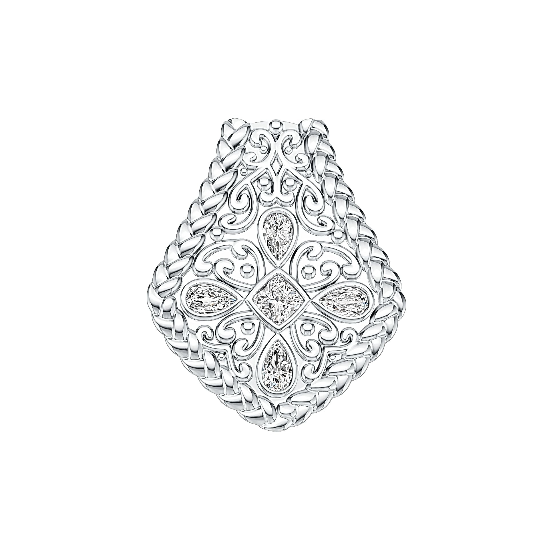 Sterling Silver Semi Mount Pendant Setting Pear PE 5X3mm CU 4X4mm DHJ