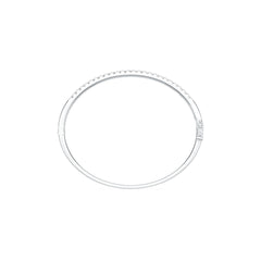Sterling Silver Bangle Bracelet with White Topaz or Moissanite Syzjewelry